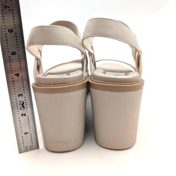 MIA Ciji Wedge Platform Slingback Sandal Open Toe Women's Ivory Size US9.5M EU40 - Picture 4 of 12